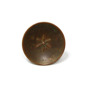 Vintage 2" Brass Color Floral Knob Pull Handle Round 27 AS IS